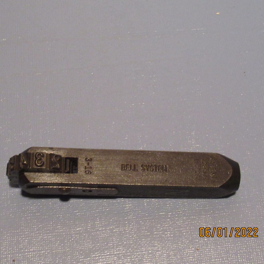 Vintage NUMBERALL 0-9 Rotary Steel Letter Stamp Tool  BELL SYSTEM 3-16